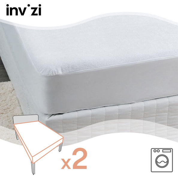 Invizi Waterproof Fitted Sheet - Twin Pack