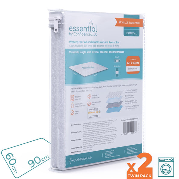 Essential Washable Absorbent Furniture Protector 60x90cm - Twin-Pack