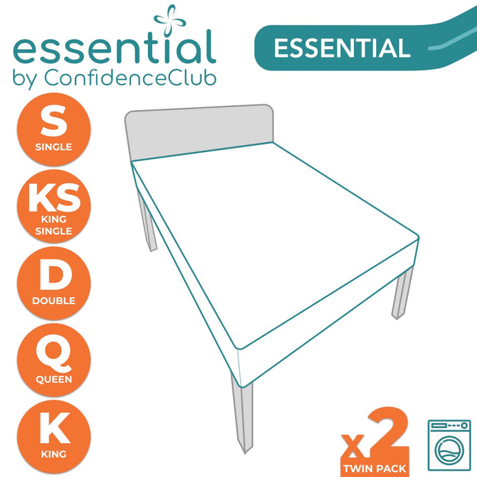Essential Waterproof Fitted Sheet - Twin Pack
