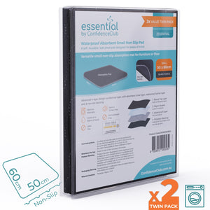 Essential Washable Absorbent Non-Slip Mat 50x60cm - Twin Pack
