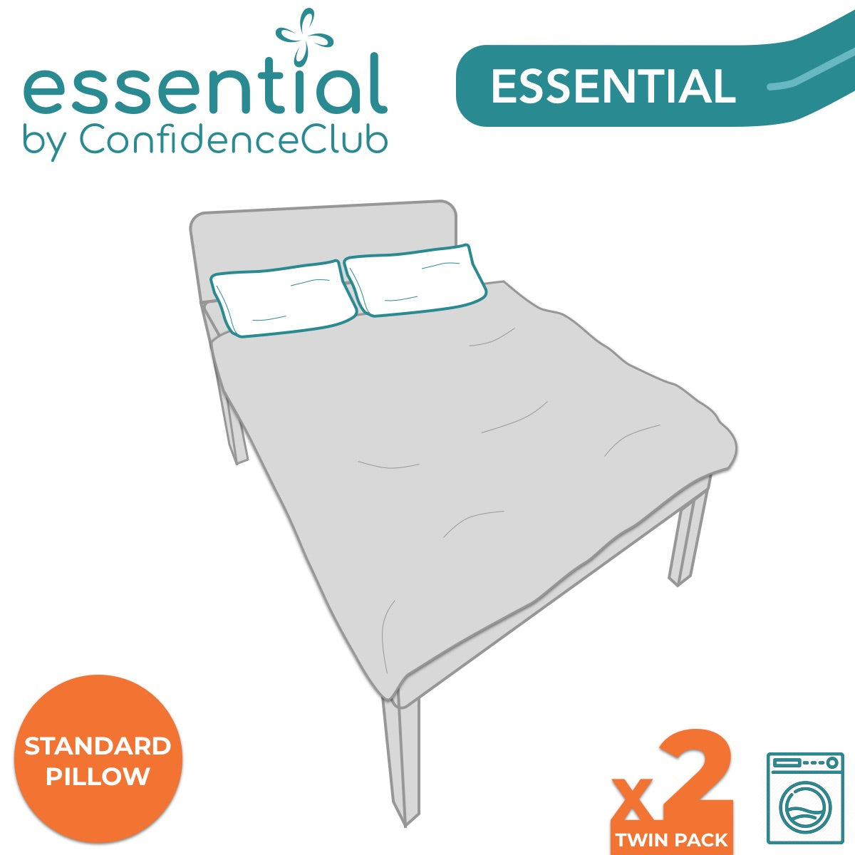 Essential Waterproof Pillow Cases Twin Pack